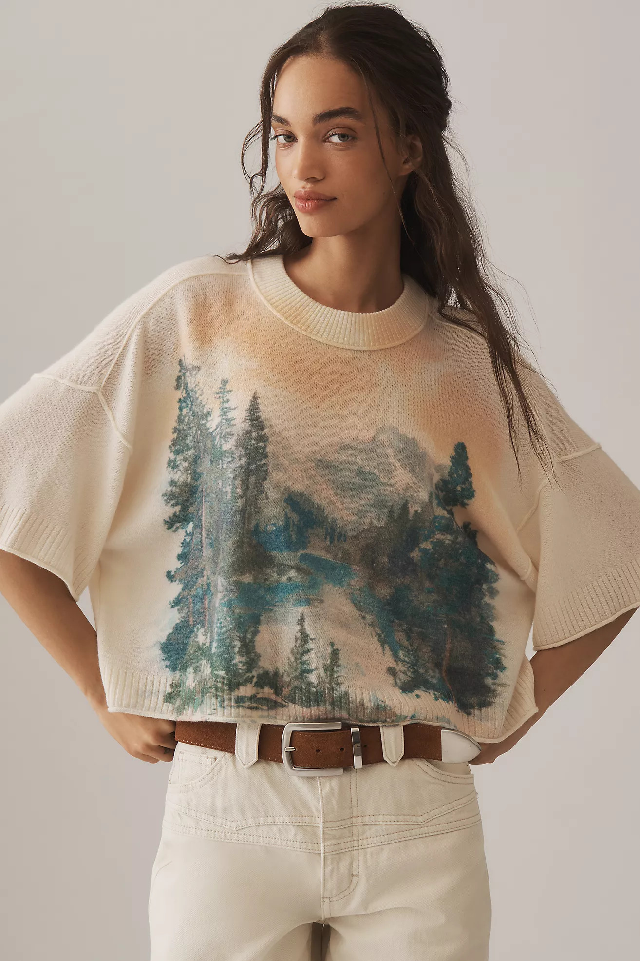The Goldie Crew-Neck Cashmere Sweater | Anthropologie (US)