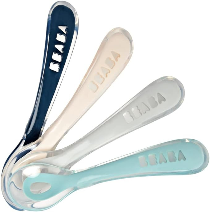 BEABA Toddler’s Self Feeding Silicone Spoons, Toddler Spoons, Toddler Utensils, Baby Essentials... | Amazon (US)