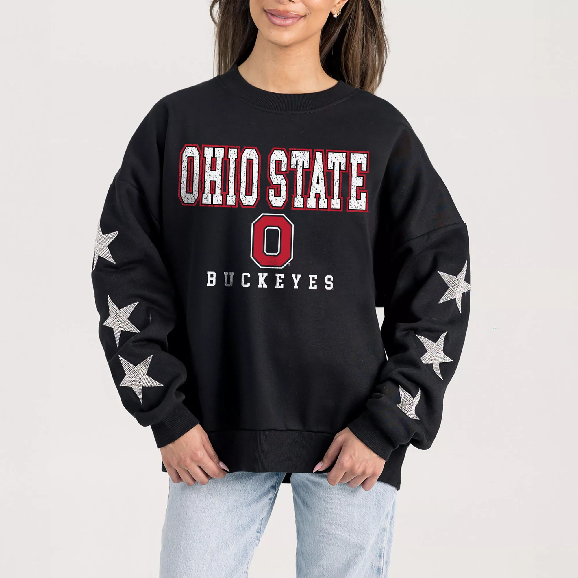 Gameday Couture Women's Ohio State Buckeyes Black Star Crew Pullover Sweatshirt, Medium | DICK'S Sporting Goods
