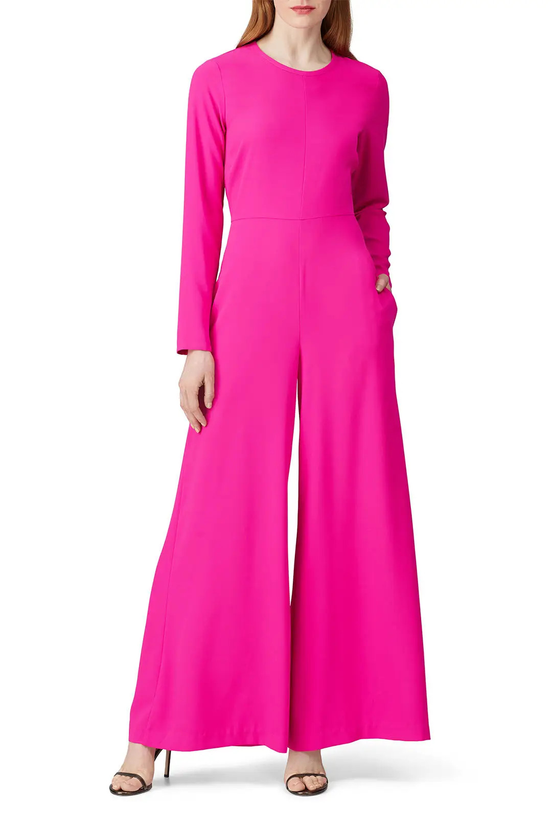 Long Sleeve Magenta Jumpsuit | Rent the Runway