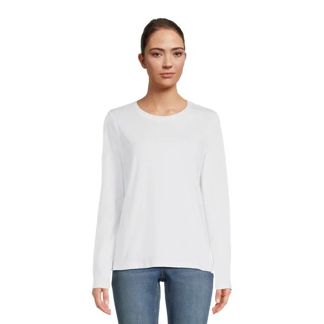 Time and Tru Women's Long Sleeve T-Shirt, Sizes S-XXXL | Walmart (US)