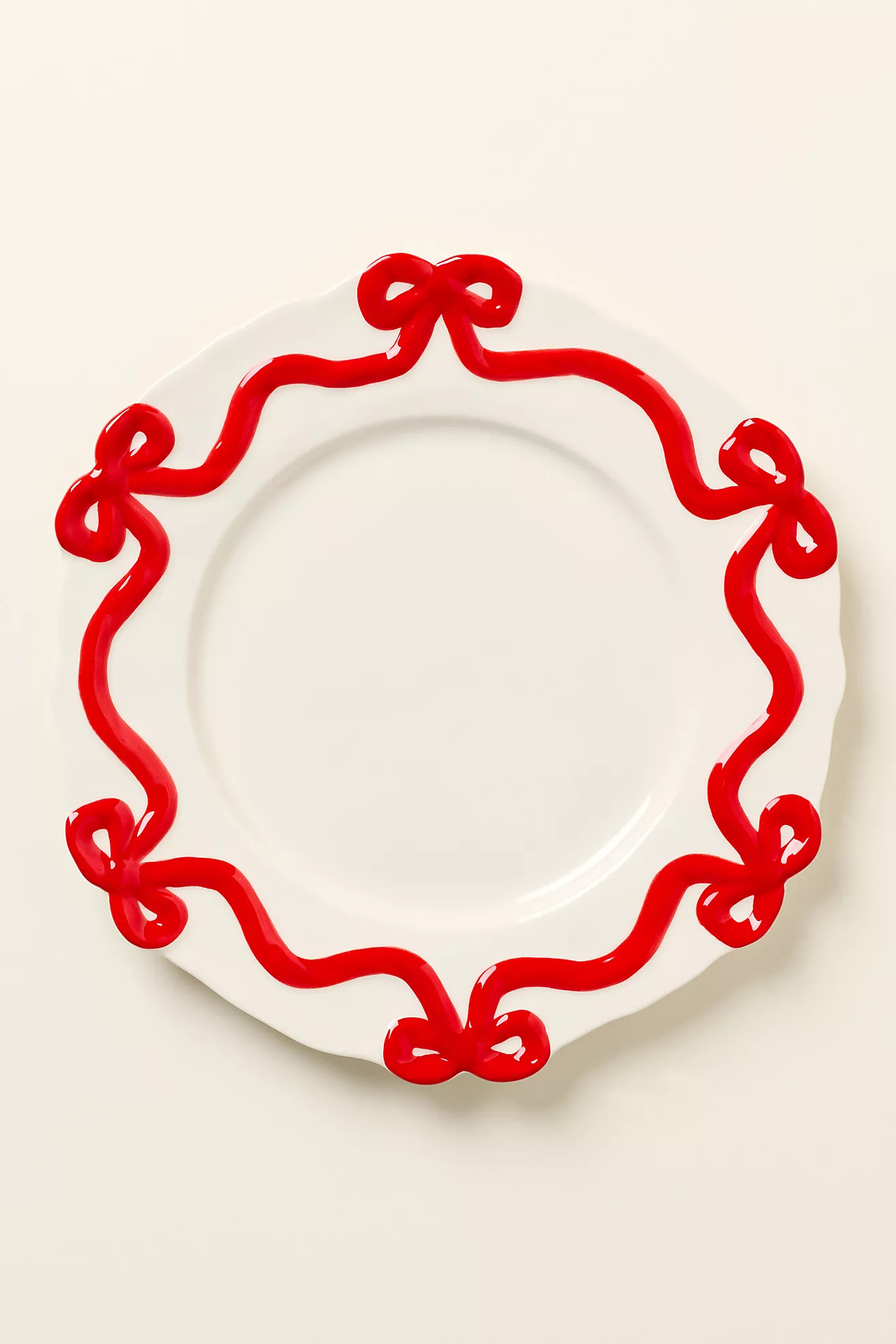 Benedita Bow Stoneware Dinner Plates, Set of 4 | Anthropologie (US)