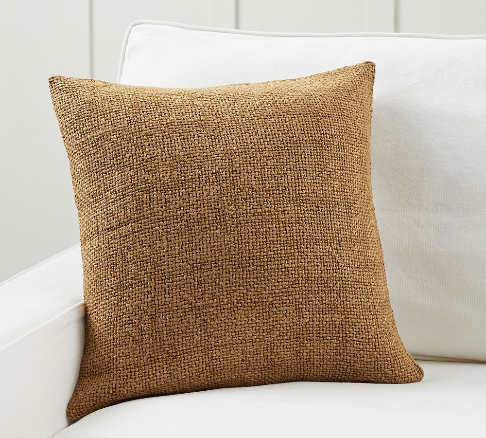 Faye Linen Textured Throw Pillow | Pottery Barn (US)