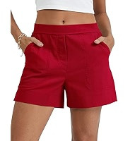 Micoson Linen Shorts for Women Casual Comfy Shorts Summer Trendy Mid Waisted Short with Pockets 2... | Amazon (US)