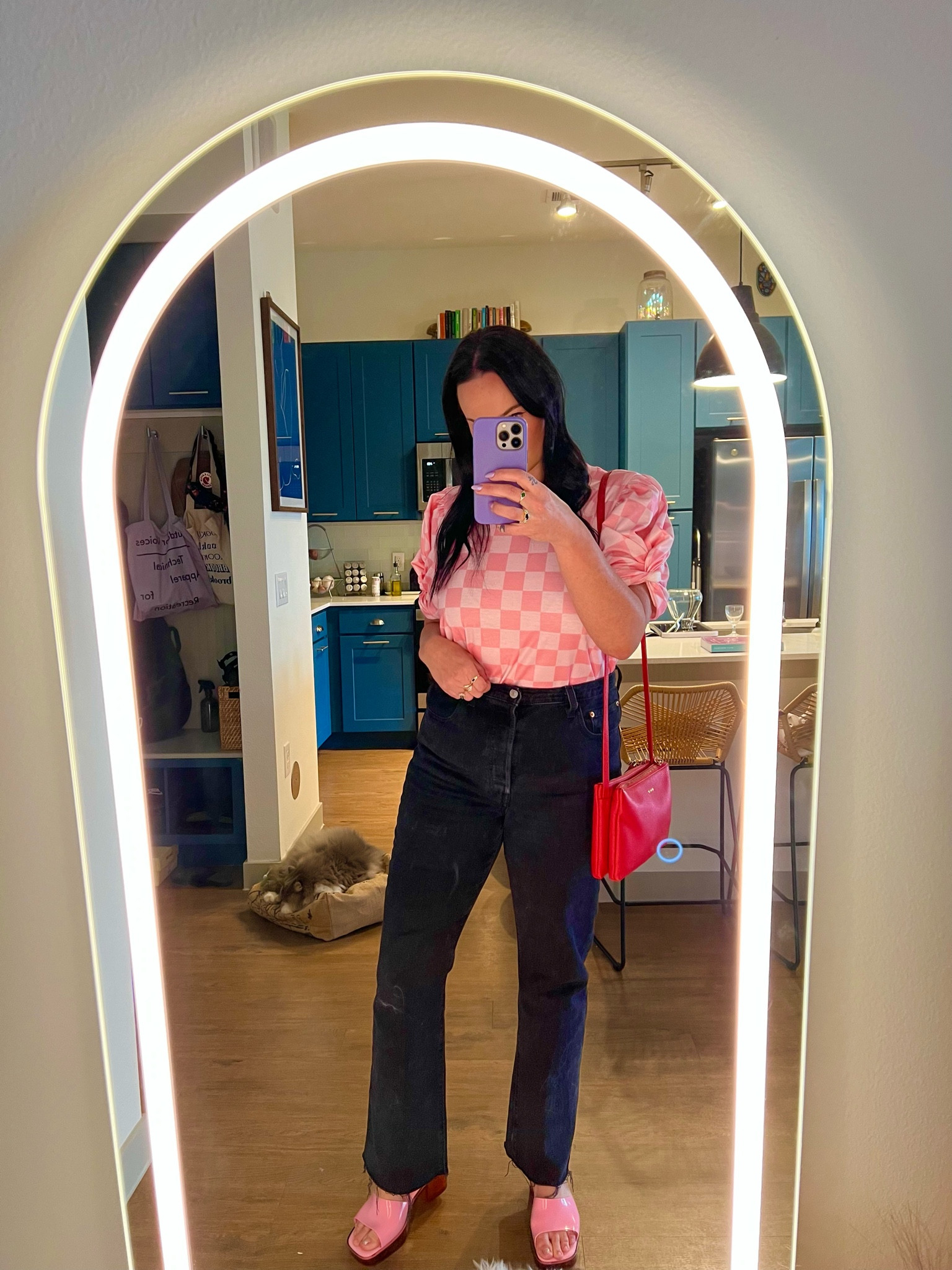 Pink checkerboard puff sleeves = compliments 

#LTKsalealert #LTKstyletip #LTKunder100