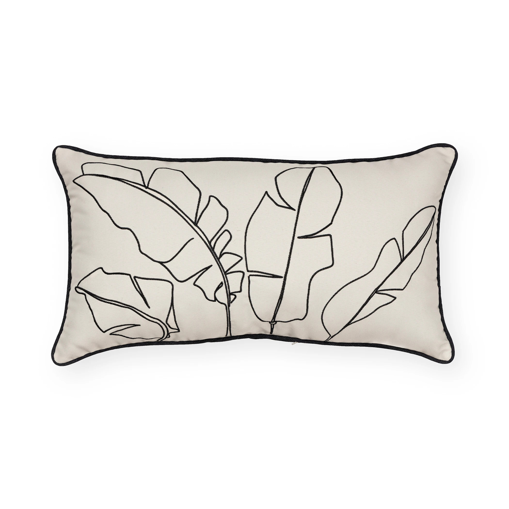 Origin 21 Unbranded Floral Leaf Outline Rectangular (no theme) Lumbar pillow Polyester in Black | 04206009 | Lowe's