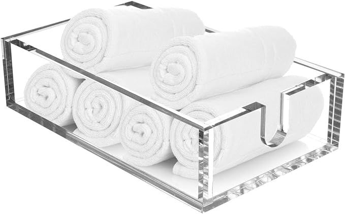 Royal Imports Acrylic Guest Towel Napkin Holder, Clear Fancy Paper Hand Napkin Tray Caddy Storage... | Amazon (US)