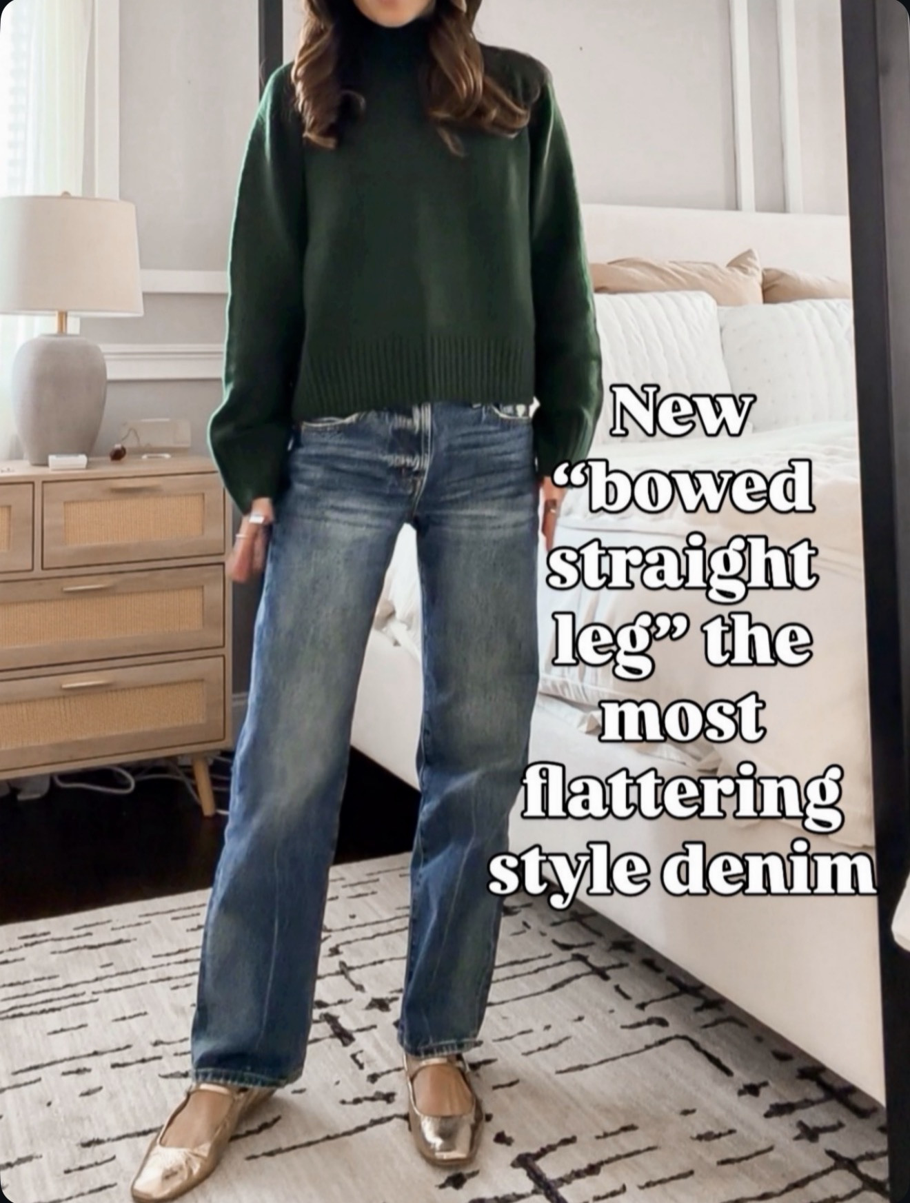 These bowed straight-leg jeans are chef’s kiss 😍 easily one of the most flattering denim styles right now 🔗⬇️ wearing size 24 

#LTKSeasonal #LTKOver40 #LTKootd