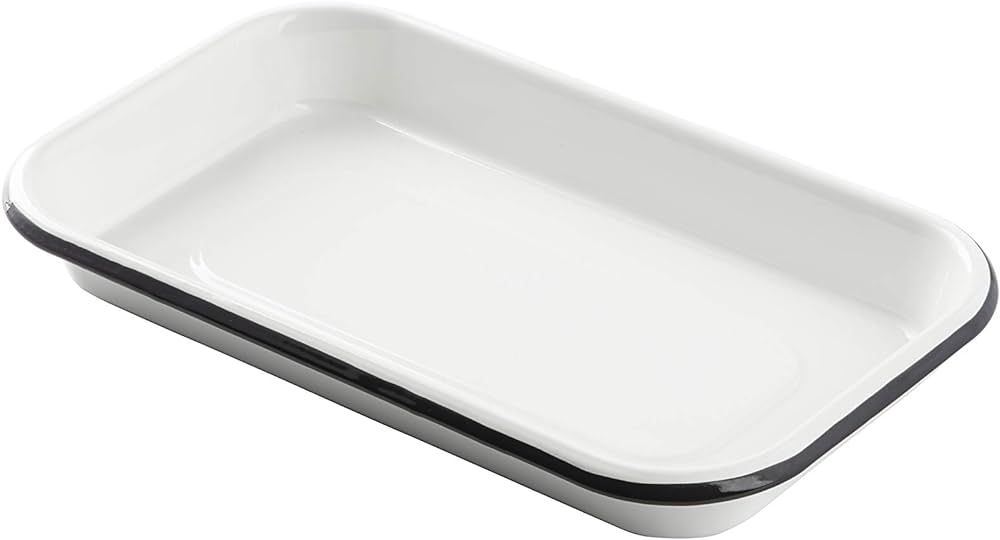 Tablecraft Sheet pan Server, 1/8 Size, Creamy White with Black Rim, 10x6x1.125 | Amazon (US)