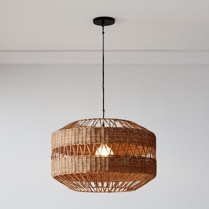 Rattan Weave Pendant (18"–28") | West Elm (US)