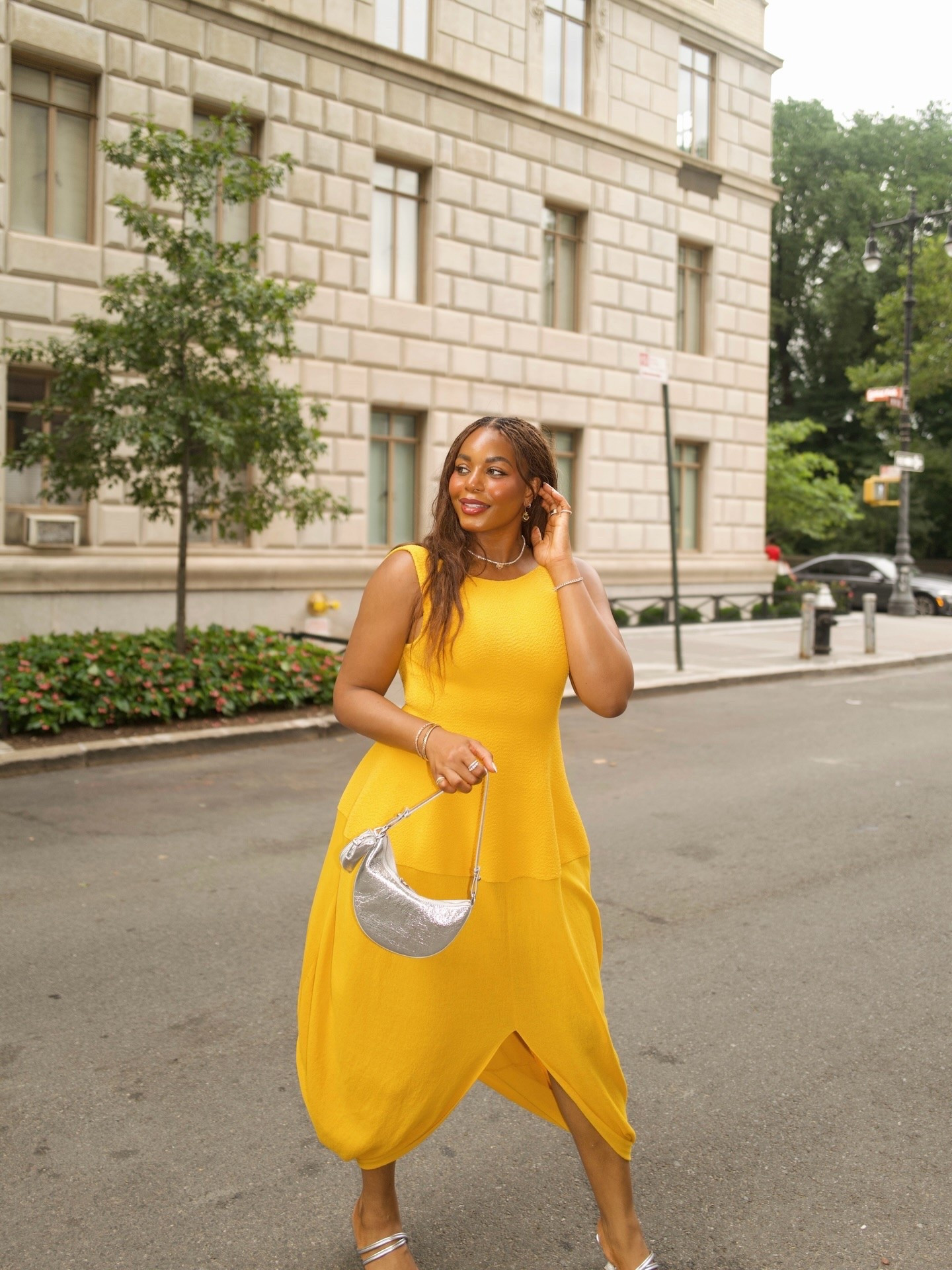 Such a fun summer dress! Love this bright yellow marigold color and the way this dress draped to crate this unique shape. Styled with silver accessories! … For more links to wedding guest dress summer, teacher outfits, country concert outfits, back to school outfits, date night outfits, vacation outfits beach, business casual workwear, travel outfits, summer dresses, concert outfits,  follow me on LTK! ✨

#LTKsummer #LTKdresses #LTKstyletip
