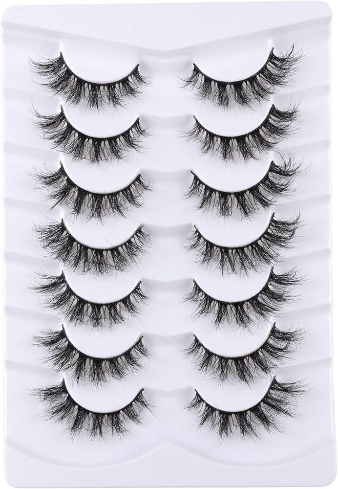 False Eyelashes Cat Eye Lashes Faux Mink Lashes Natural Look Fluffy Wispy Lashes That Look Like E... | Amazon (US)