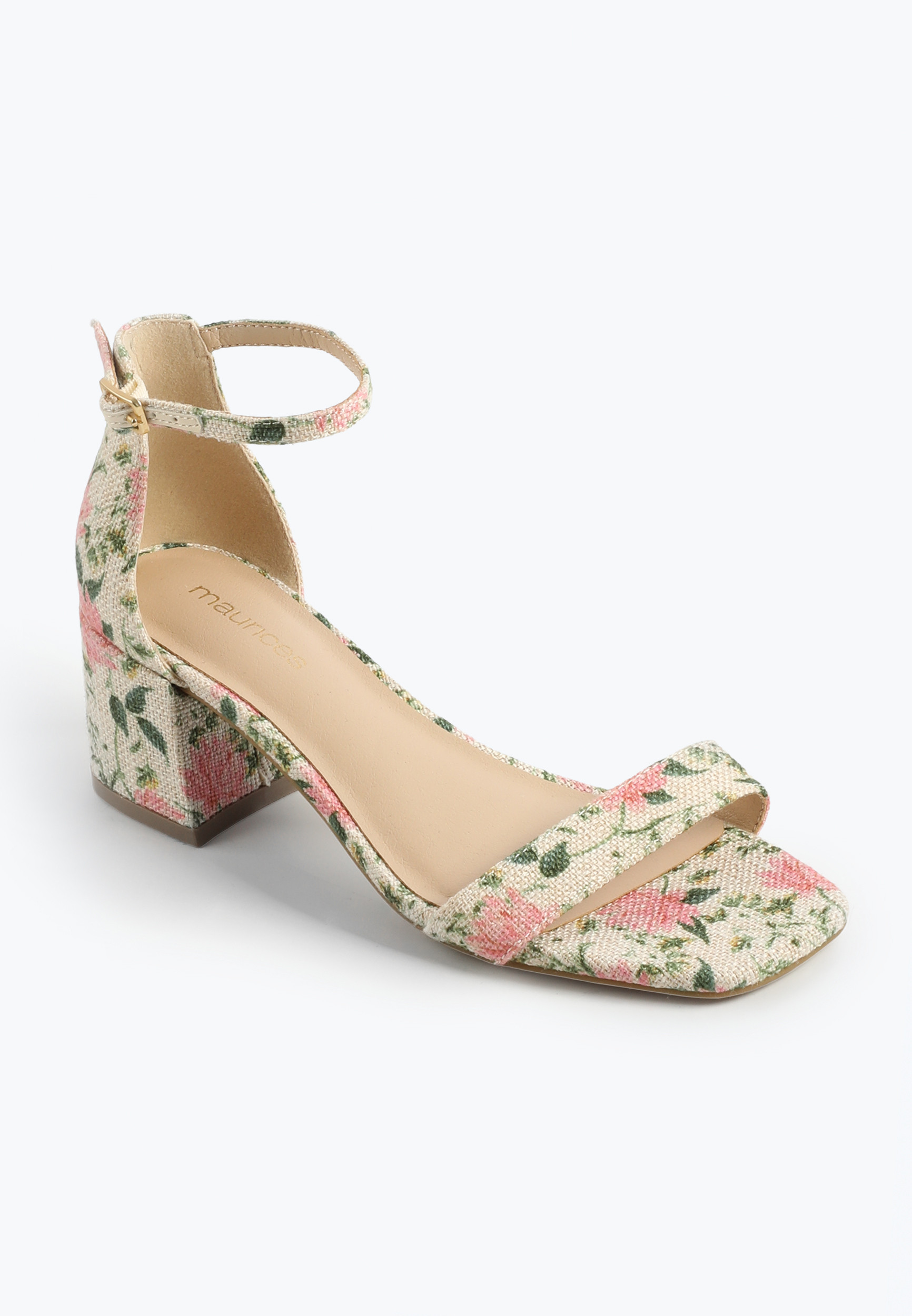 Maurices Women's Supercush Floral Open Toe Block Heel Sandals | Maurices