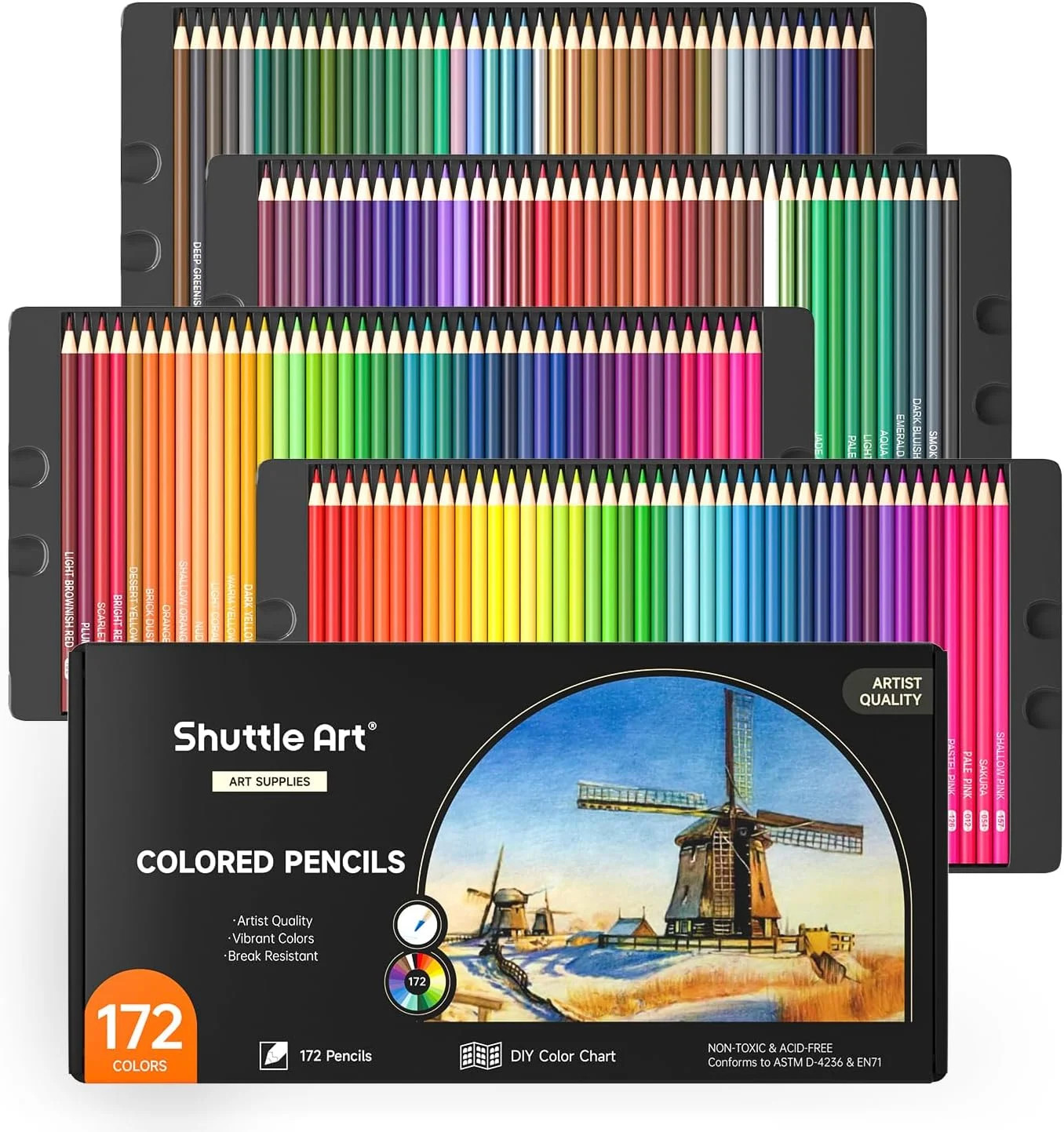 172 Colored Pencils, Shuttle Art Soft Core Color Pencil Set for Adult Coloring Books Artist Drawi... | Walmart (US)