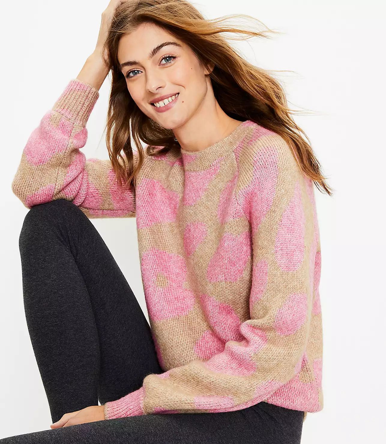 Lou & Grey Leopard Print Sweater | LOFT | LOFT