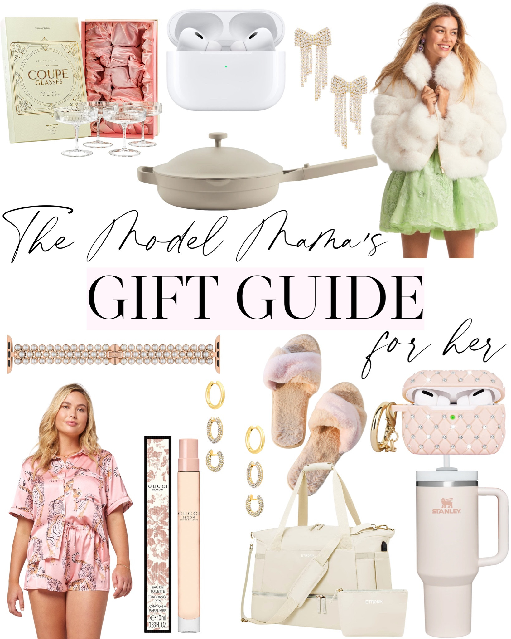 Gift guide for her - gifts for her - AirPod case - our place always pan - Stanley cup - huggie earring - travel bags 

#LTKstyletip #LTKHoliday #LTKtravel