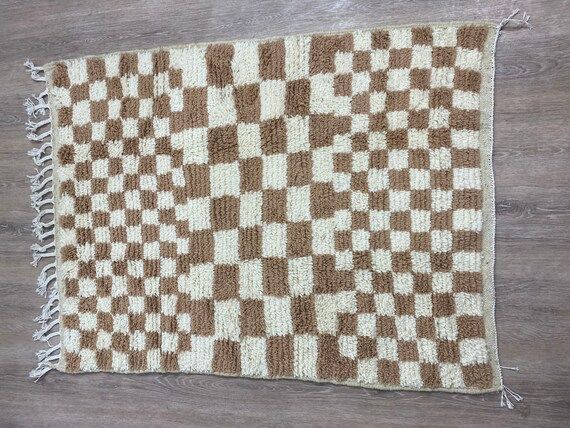 Custom Moroccan Wool Rug '' Checkered Board rug '' Beni Ouarain large rug '' CHECKER HALLWAY RUG | Etsy (US)