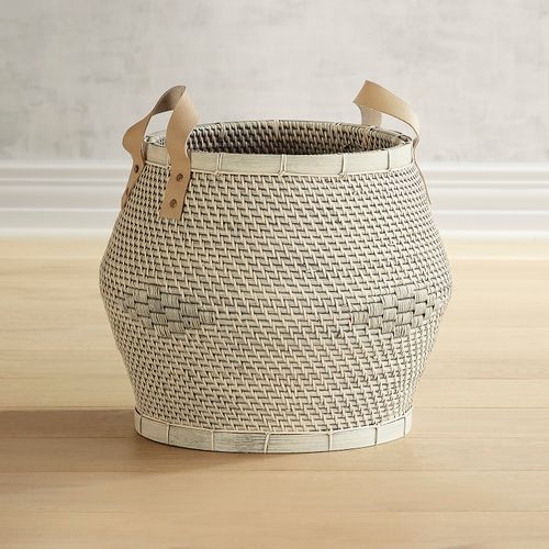 Lombok White Oversized Wicker Basket | Pier 1 Imports