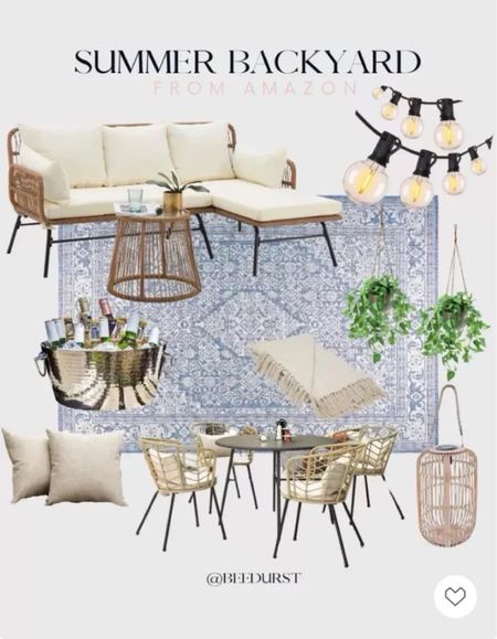 Backyard summer decorations, patio furniture, spring patio decor, amazon patio furniture, outdoor furniture, outside lights, plants, outdoor dining set, ice bucket, summer entertaining, summer bbq, summer party outdoor rug

#LTKSeasonal #LTKFamily #LTKHome