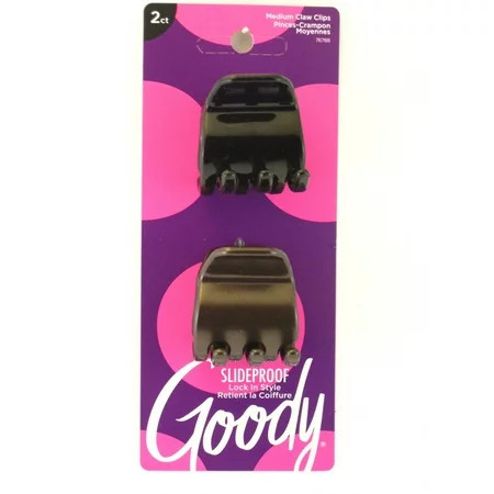 Goody Colour Collection Slideproof 1/4 Claw Hair Clips - Black - 2 Pcs. | Walmart (US)