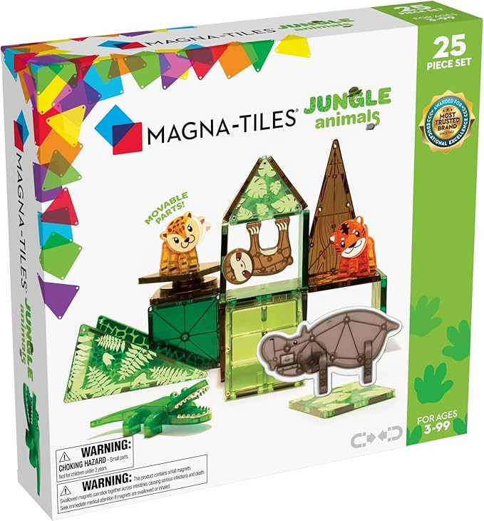 MAGNA-TILES Jungle Animals 25-Piece Magnetic Construction Set, The ORIGINAL Magnetic Building Bra... | Amazon (US)