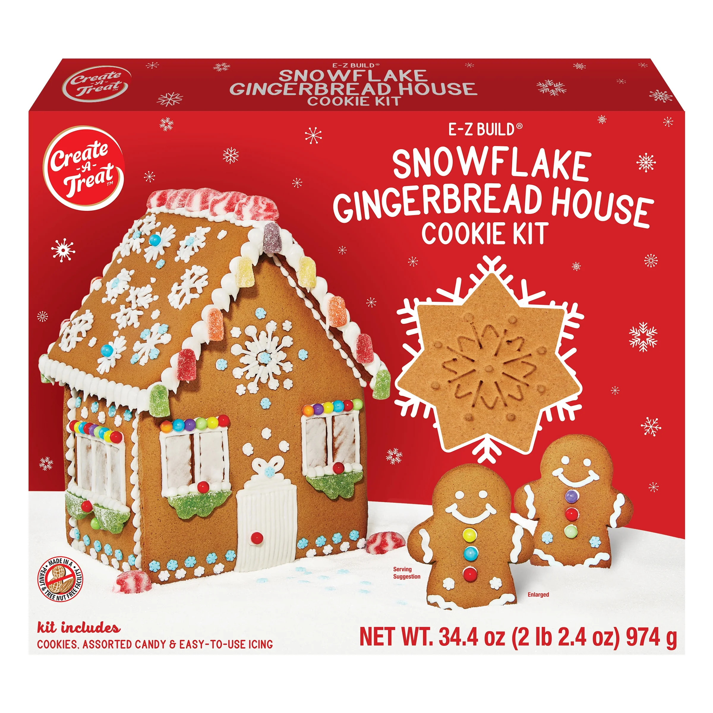 Create-a-Treat E-Z Build™ Snowflake Gingerbread House Cookie Kit, 1 Count, 34 Ounces, Regular S... | Walmart (US)