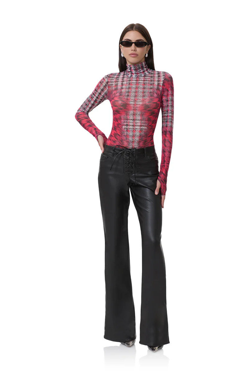 Zadie Top - Ruby Houndstooth | ShopAFRM