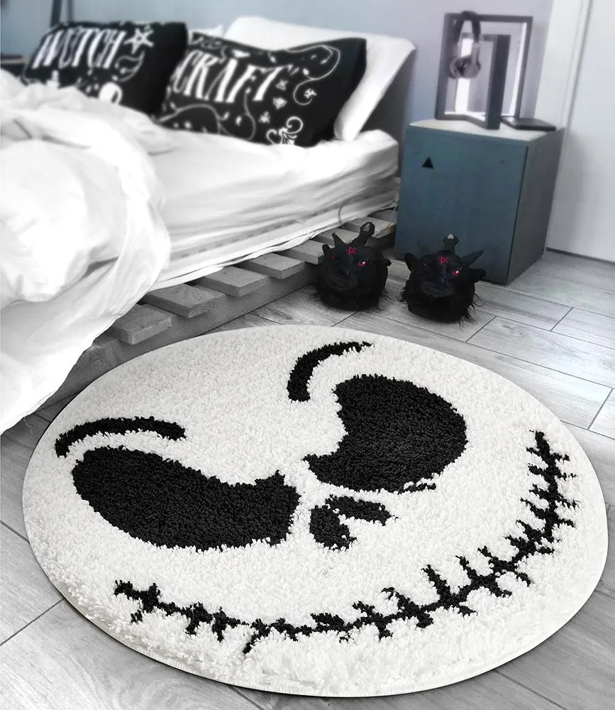 Nightmare Before Christmas Halloween Small Kids Bedroom Rug Bathroom Round Rugs 3ft Non-Slip Wash... | Amazon (US)