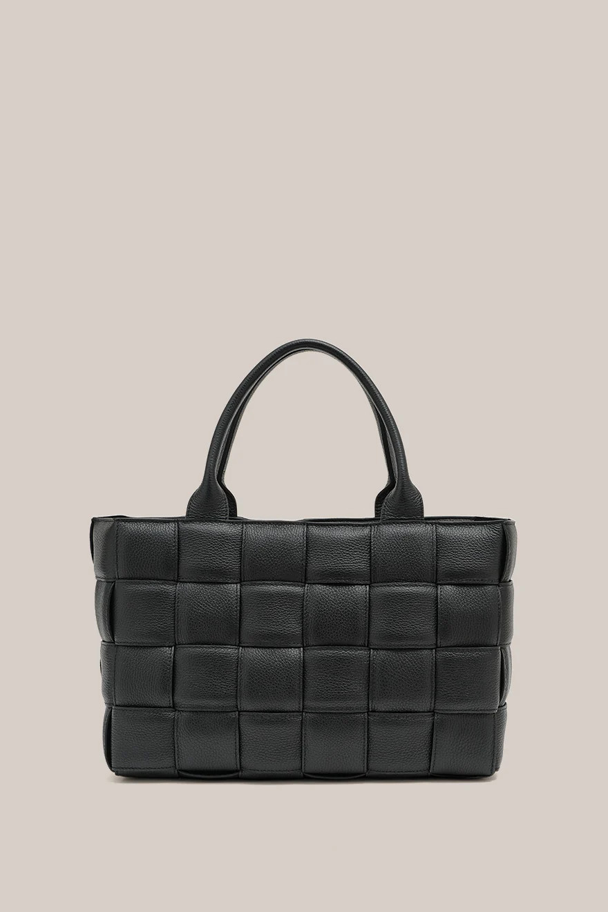 Margot XL Black Woven Tote | VESTIRSI