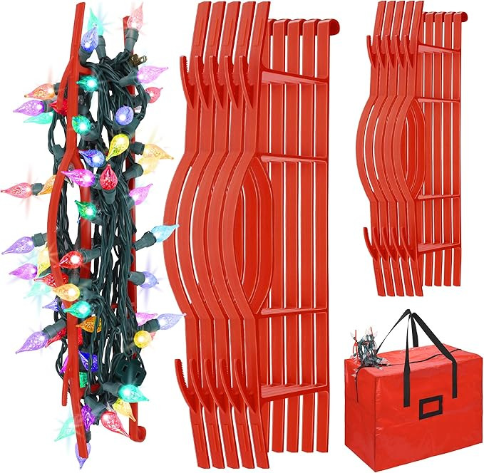 RUODON 12 Pack Christmas Lights Storage Holders with Storage Bag Hanging Rope Cord String Winder ... | Amazon (US)