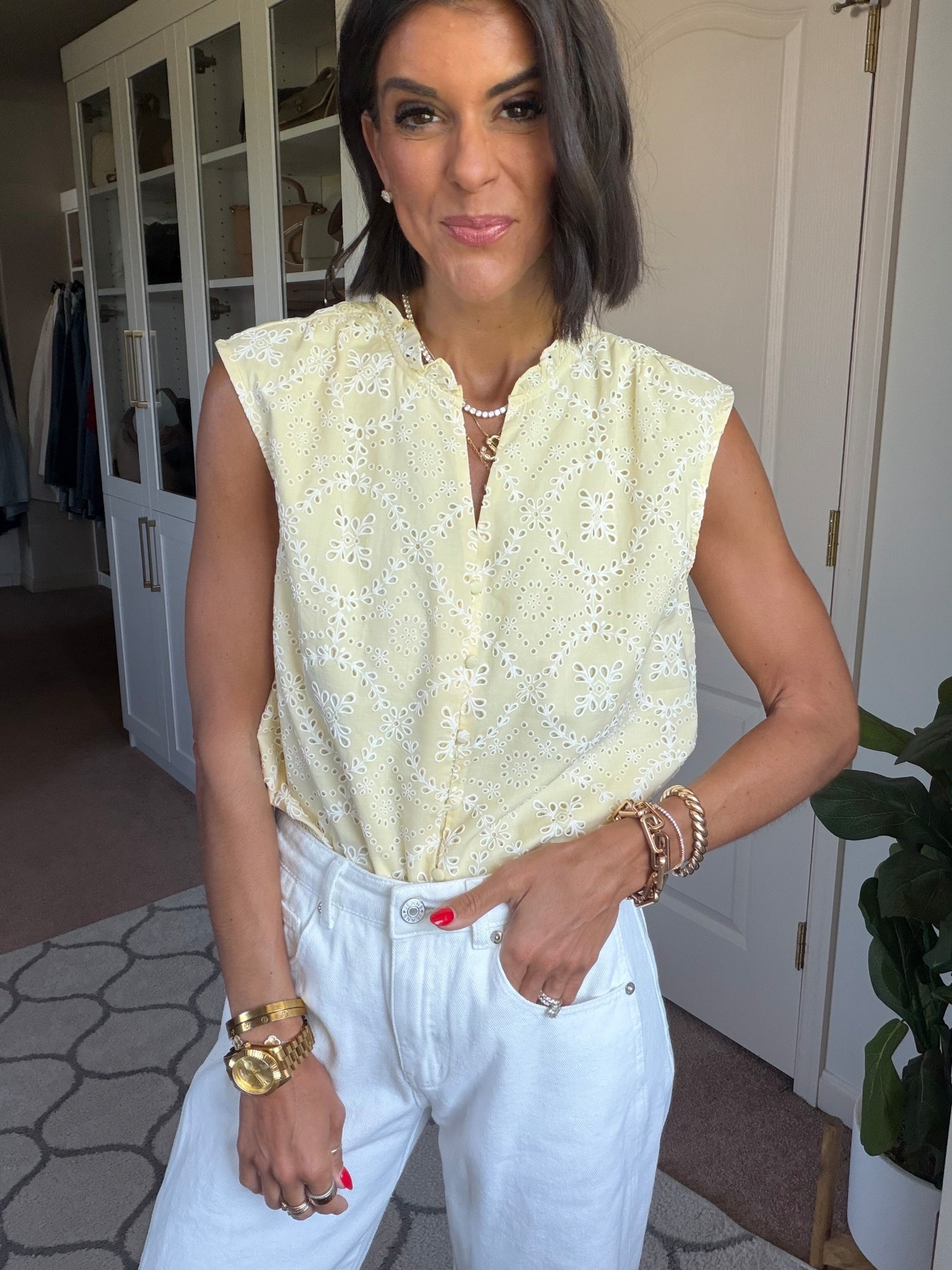 Size small in top, xs in jeans

#LTKdayinmylife #LTKootd #LTKSeasonal