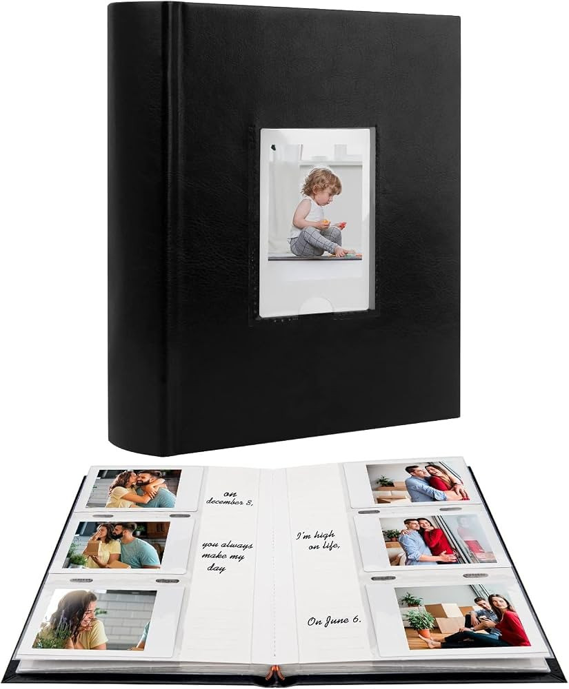 Photo Album for Fujifilm Instax Mini Camera, Photo Album for Polaroid, Leather Cover, 180 Pockets... | Amazon (US)