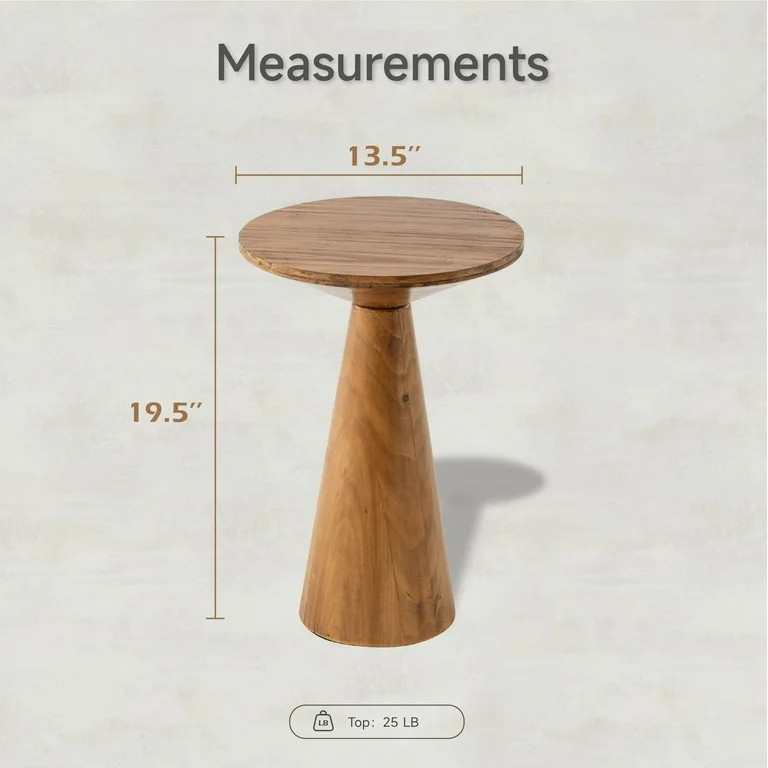 COZAYH Farmhouse Pedestal End Table Round Martini Table Wood Plant Stand Rustic Small Drink Table... | Walmart (US)