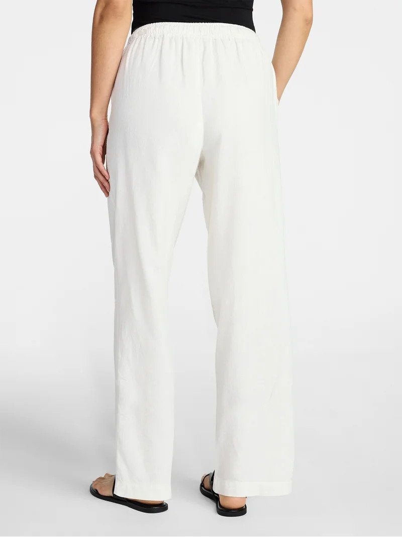 Time and Tru Women's Tapered Linen Blend Pants, Sizes XS-XXXL | Walmart (US)