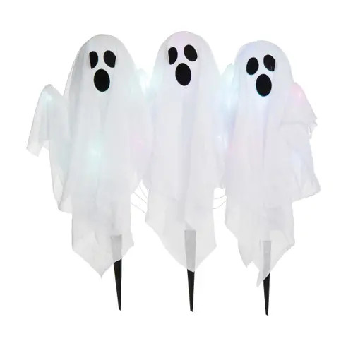 Gallerie II Ghost Light Up Set of 3 Halloween Stakes 15.75" in White at Nordstrom | Nordstrom
