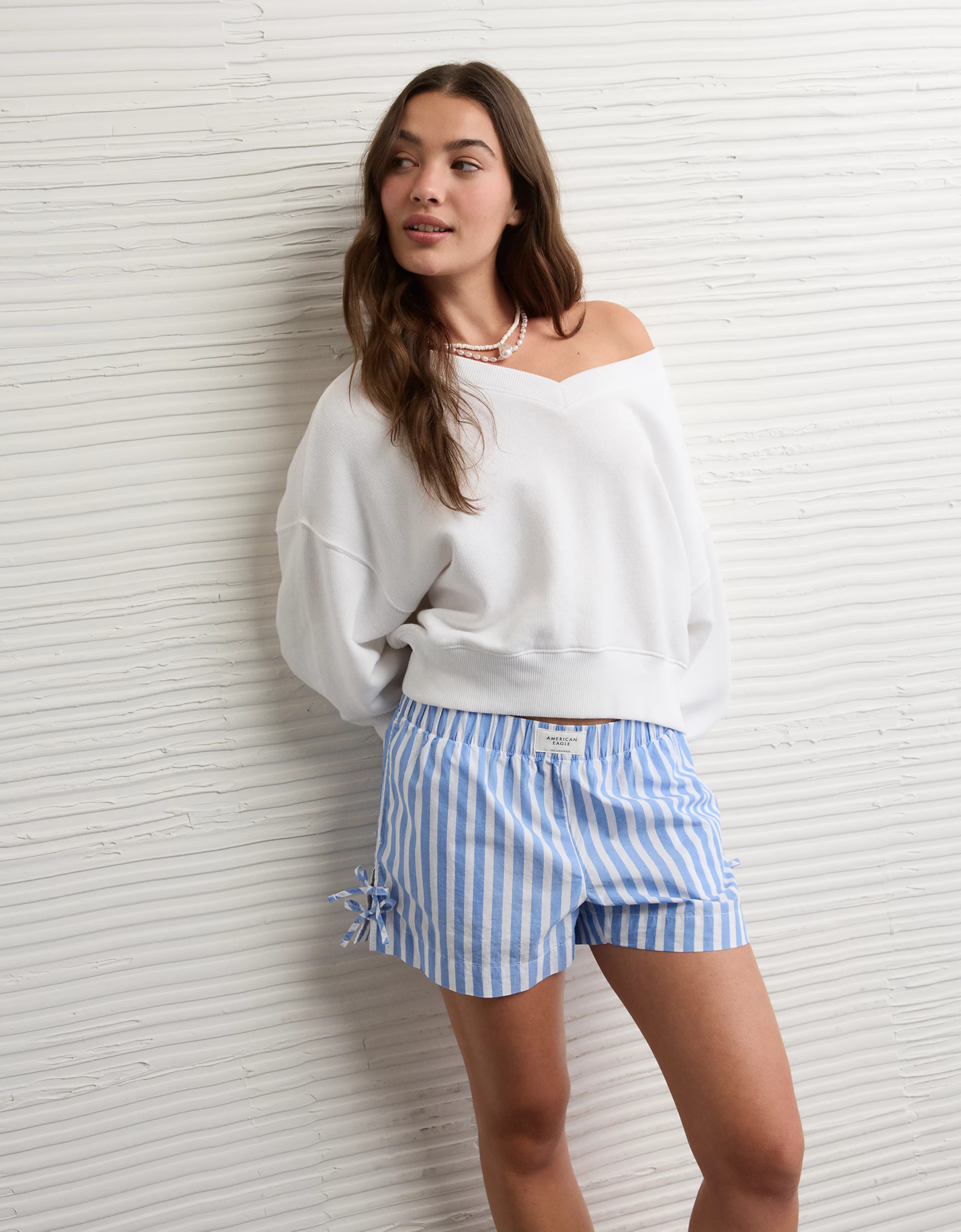 AE Cropped V-Neck Sweatshirt | American Eagle Outfitters (US & CA)