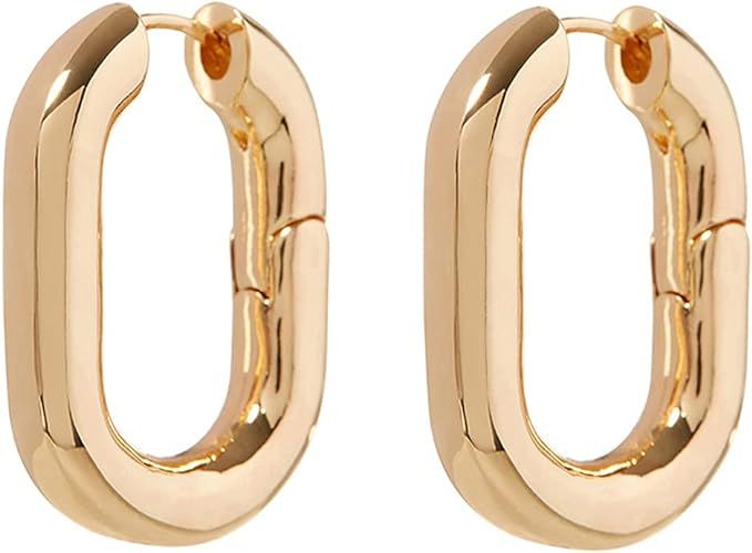 Luv Aj XL Chain Link Hoop Earrings in Polished Gold Plated | Amazon (US)