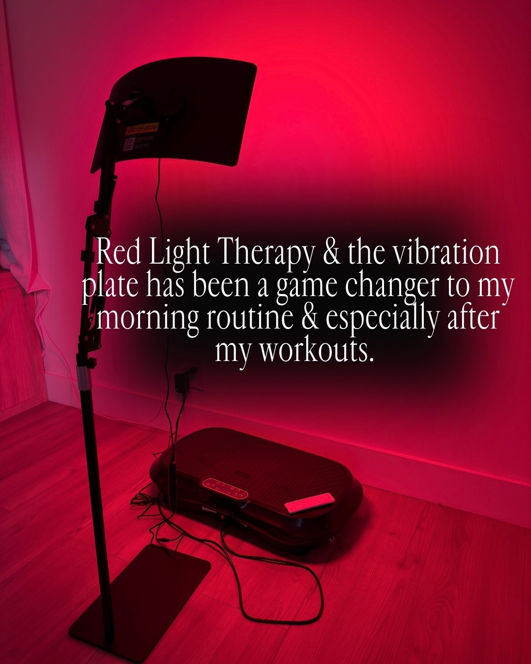 Red light therapy + my vibration plate = one of the best things I’ve added to my routine lately ❤️
I use this combo in the mornings and after workouts when my body feels sore or low energy. It helps me feel more relaxed, recharged, and honestly just puts me in a better mood for the day ✨

La terapia roja + la plataforma vibratoria se volvieron parte de mi rutina ❤️
Las uso en las mañanas y después de hacer ejercicio para sentirme más relajada y con más energía ✨

Follow me on Instagram and YouTube
@kirasfashionfinds

#LTKHome #LTKmorningroutine #LTKfitnessgoals