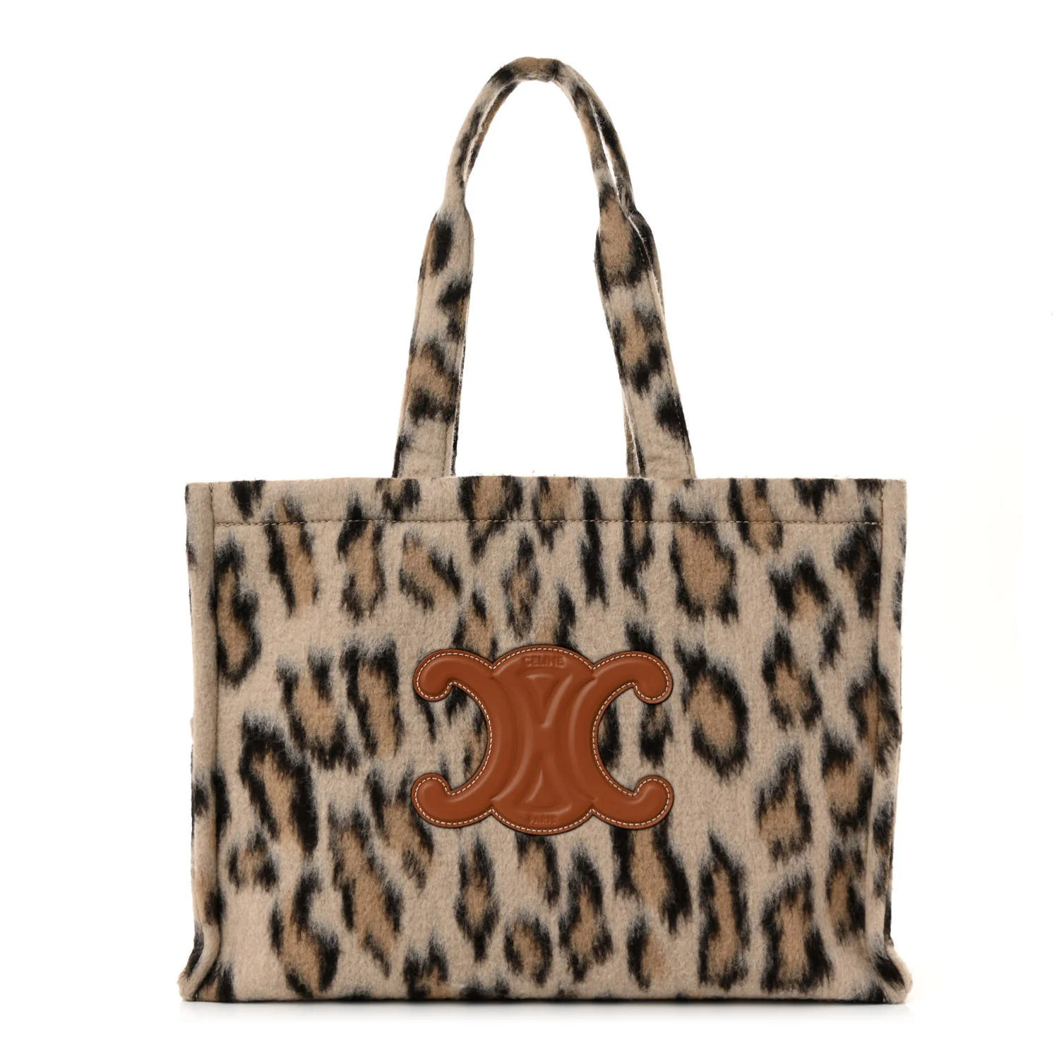 Textile Canvas Triomphe Large Cabas Thais Leopard | FASHIONPHILE (US)