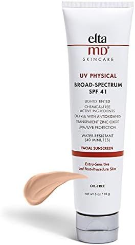 EltaMD UV Physical Tinted Mineral Sunscreen, Chemical-Free Face Sunscreen for Sensitive Skin and ... | Amazon (US)