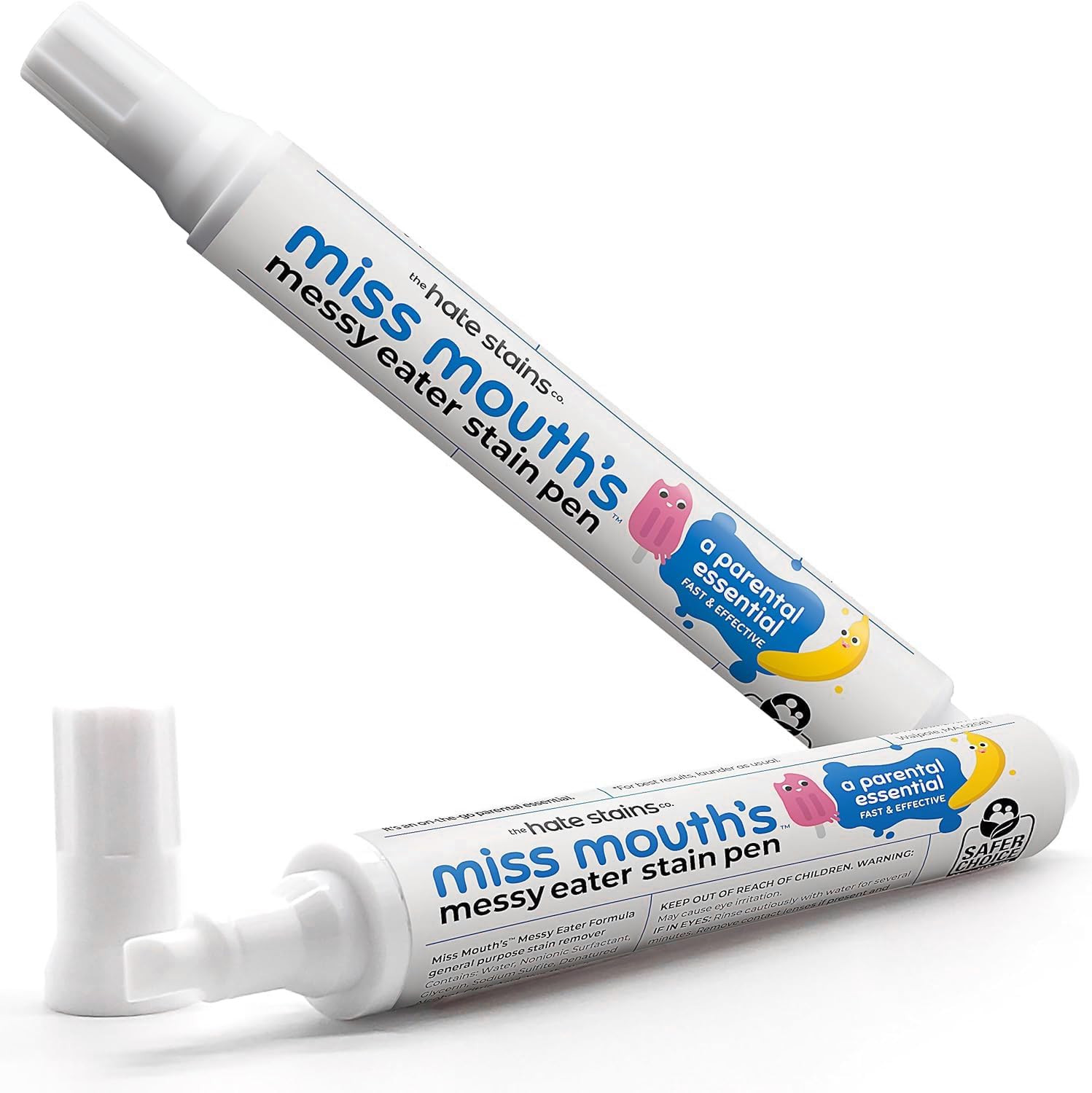 Miss Mouth's Messy Eater Stain Treater Pen - 2 Pack To Go Instant Stain Remover Pen - Newborn & Baby Essentials - On-The-Go & Travel Essentials | Amazon (US)