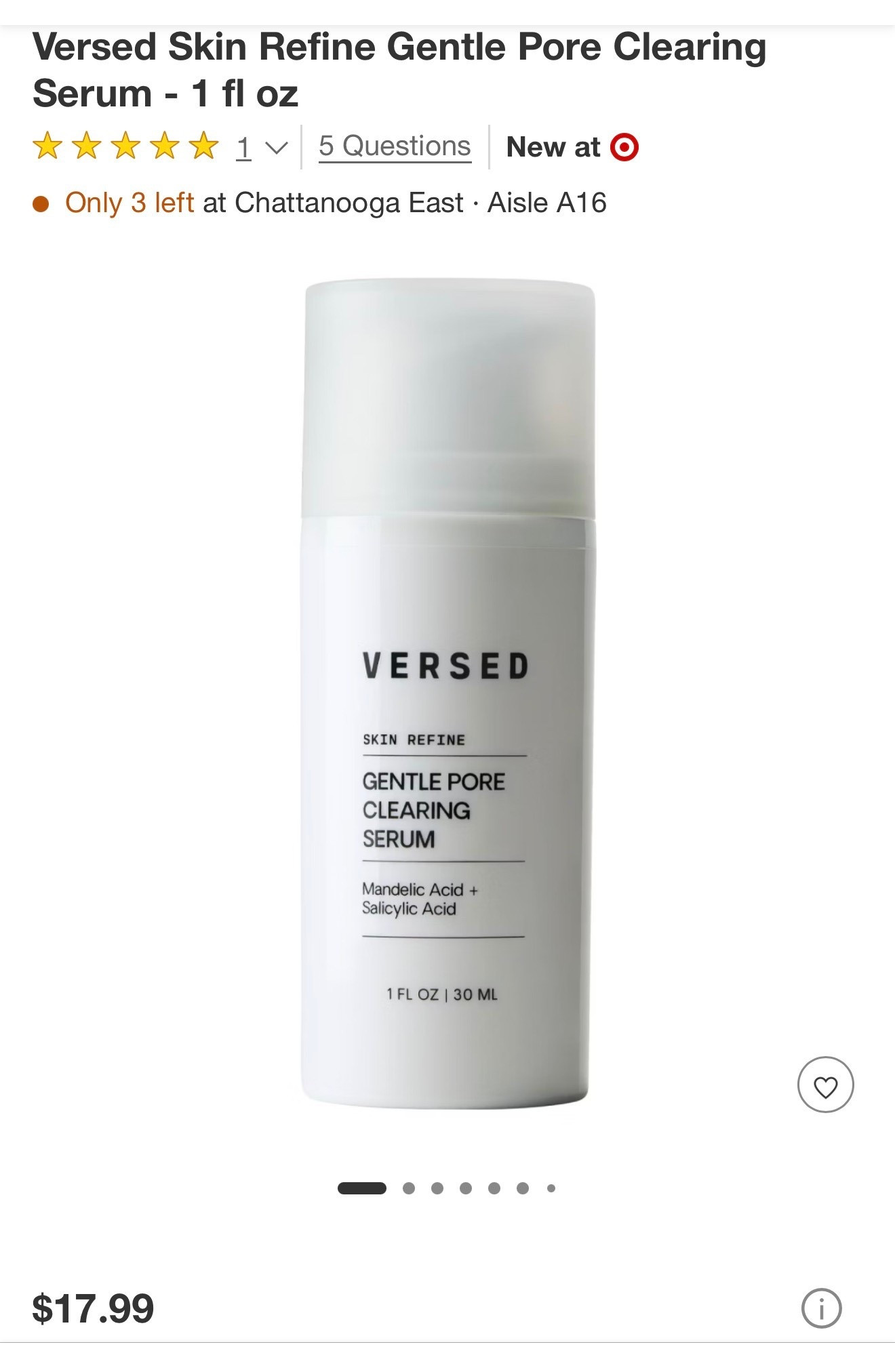 I love using this two days a week on my face! Brighter skin and smoother complexion! #versed #target 