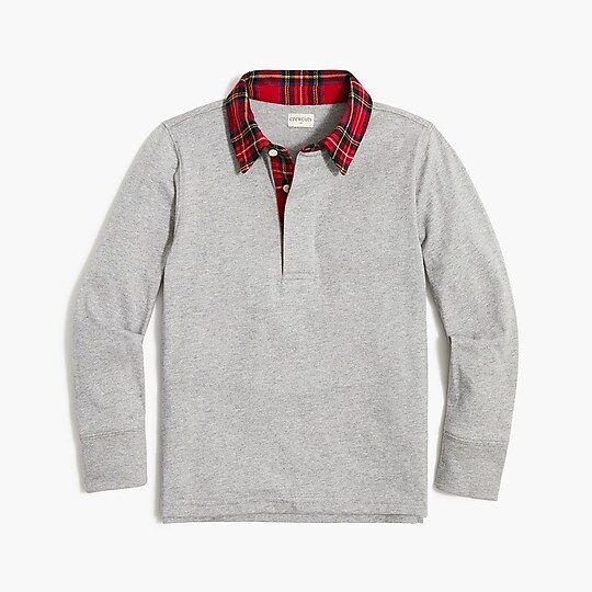 Boys' long-sleeve tartan polo shirt | J.Crew Factory