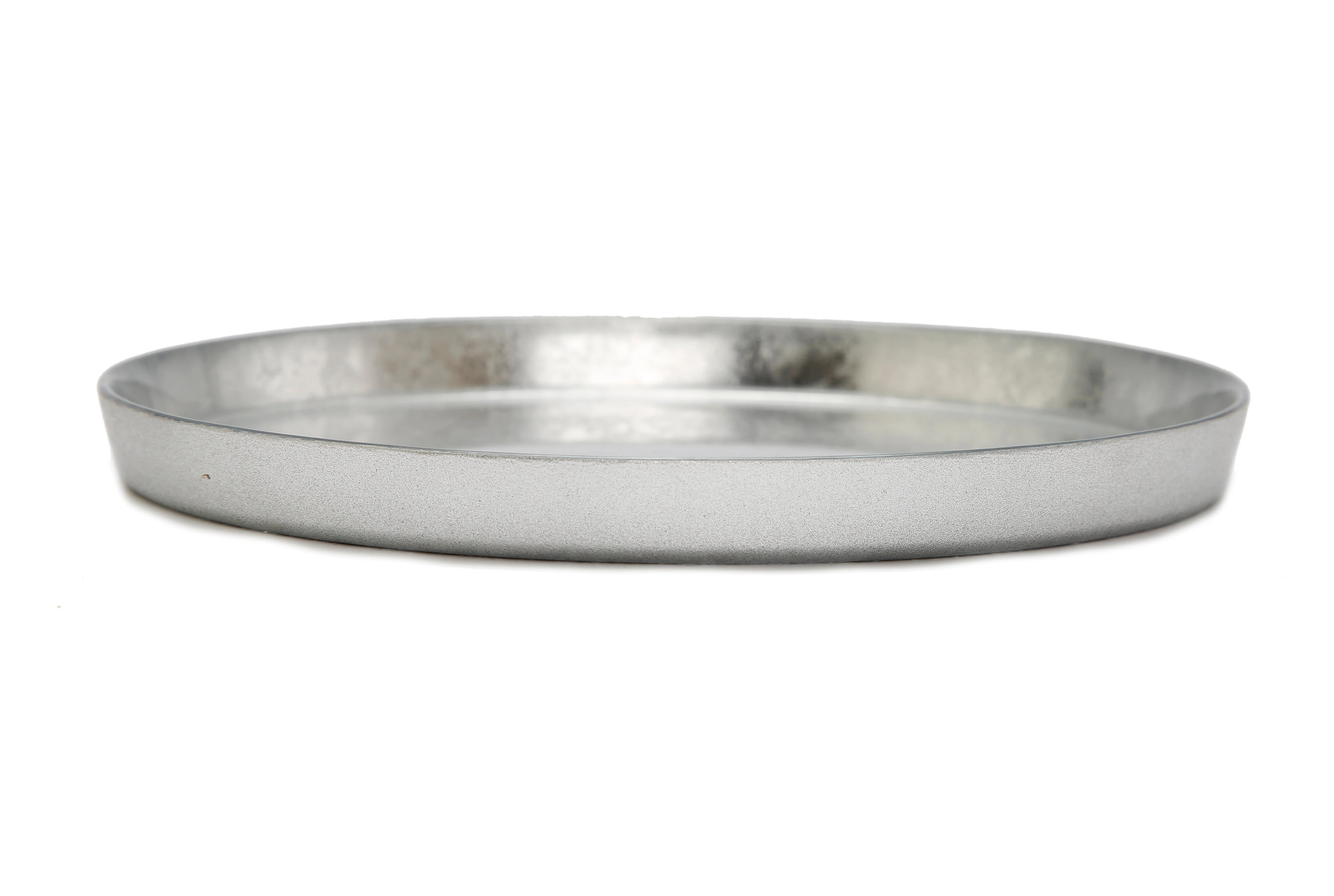 Set of 4 Silver Glitter Salad Plates with Raised Rim | Shop Simon