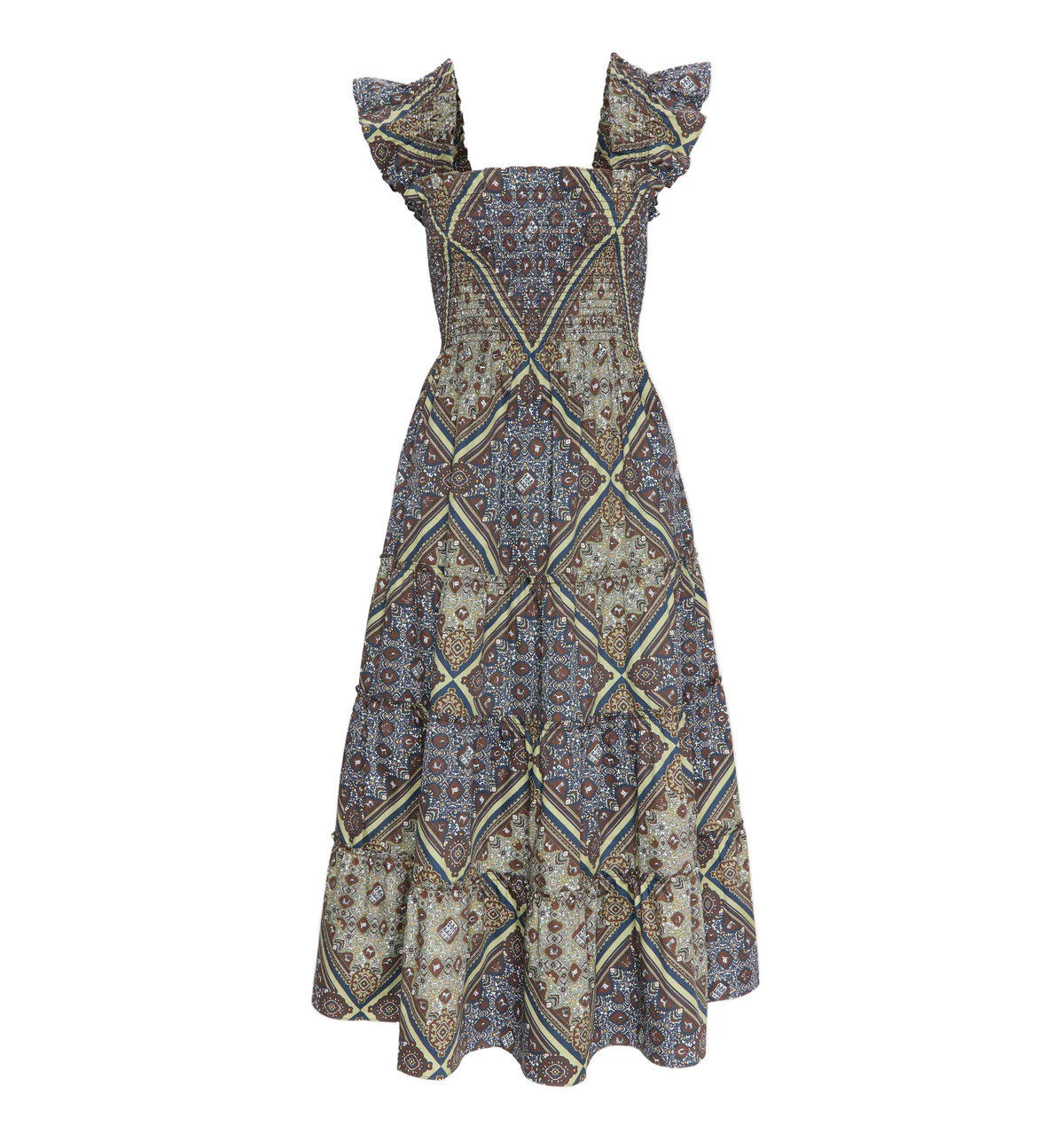 The Ellie Nap Dress in Olive Equestrian Scarf | Over The Moon