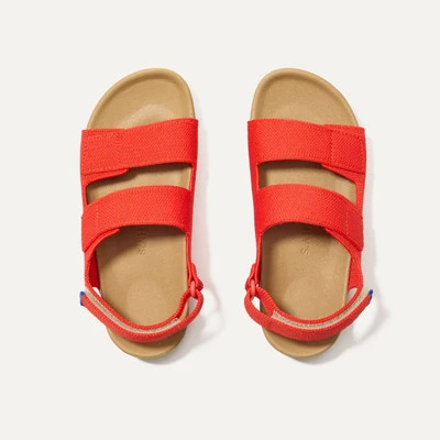 The Kids Double Strap Sandal - Firetruck Red | Rothy's