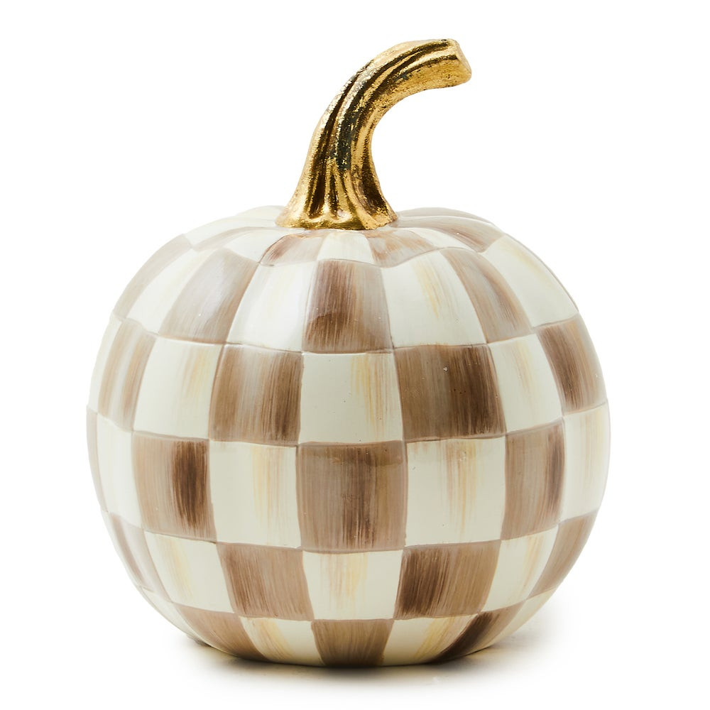 Mocha Check Mini Pumpkin | MacKenzie-Childs
