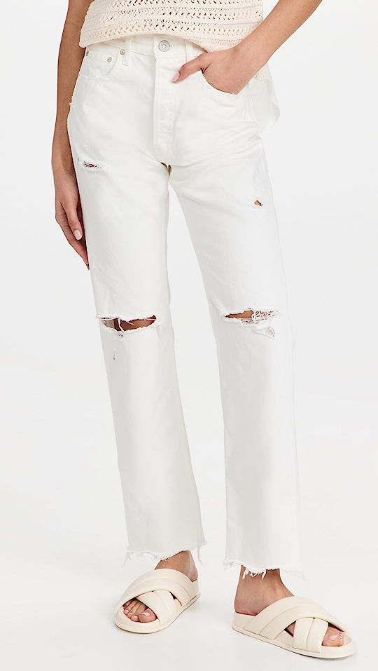 Mv Odessa Wide Straight White Jeans | Shopbop
