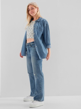 Teen Oversized Denim Shirt with Washwell | Gap (US)