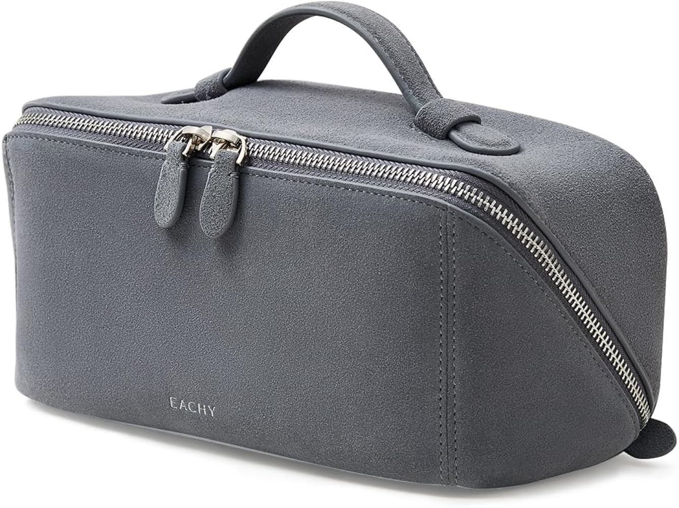 EACHY Leather Makeup Bag, Portable 180° Wide-Open Flat Cosmetic Bag for Women, Large Capacity Ma... | Amazon (US)